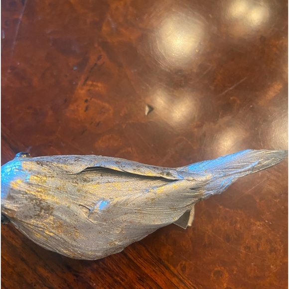 Silver and Gold Paper Mache Birds 6 large 8 small with clips - Picture 4 of 9